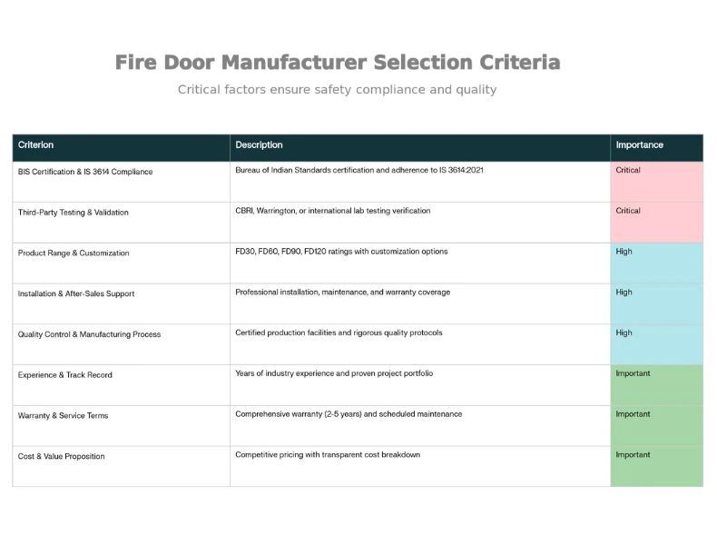 8 Essential Criteria For Selecting Fire Door Manufacturers In India