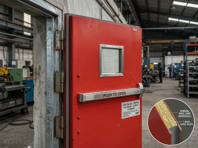 Kor India Steel Fire Doors Features Cbri Tested