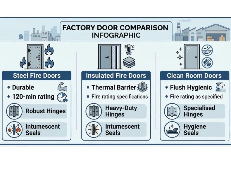 Kor India Steel Fire Doors Vs Clean Room Doors Infographic