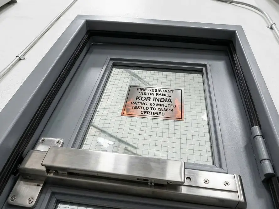 Vision Panel Fire Doors Closeup Kor India