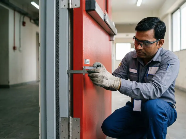 Kor India Steel Fire Doors Is 3614 Certification Label
